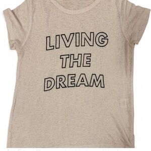 Women's Cream Muscle Tee - Living the Dream
